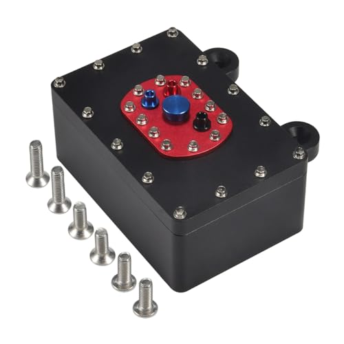 OwlKay RC-Zubehör Brennstoffzellen-Empfängerbox aus Aluminiumlegierung im Maßstab 1:10 for 1/8 1/10 RC Rigs Crawler Capra RR10 SCX10 PRO VS4-10 TRX4 TRX6 TF2 D90 CC02 (Color : Svart) von OwlKay