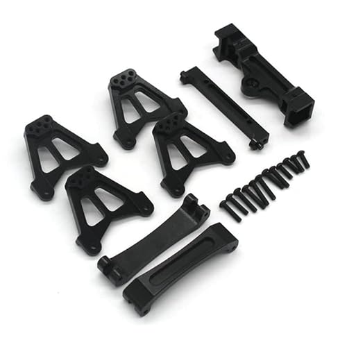 OwlKay RC-Zubehör Fit for Yikong YK4082 YK4102 YK4103 Metall Vorne und Hinten Shock Tower Stoßstange Halterung Querträger RC Crawler Auto Upgrades Teile (Color : Svart) von OwlKay