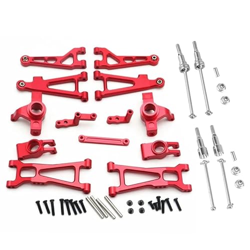 OwlKay RC-Zubehör Metall Antriebswelle Suspension Arm Set for HAIBOXING HBX 16889 16889A 16890 SG1601 SG1602 1/16 RC Auto Upgrades Teile (Color : Rood) von OwlKay