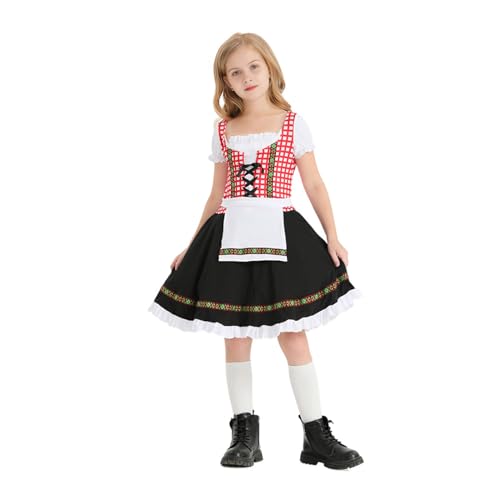 Owlfder Deutsches Diroler Kleid für Mädchen, bayerisches Oktoberfest Kostüm, Halloween Kleid für Mädchen, Oktoberfest Kostüm für Mädchen, Oktoberfest Kostüm von Owlfder