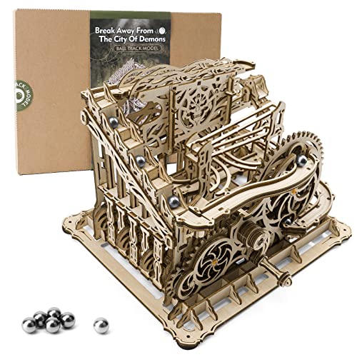 Own1one 3D Puzzle Holz Murmelbahn Bausätze für Erwachsene, Mechanische Kugelbahn Holzpuzzle für Kinder und Erwachsene von Own1one