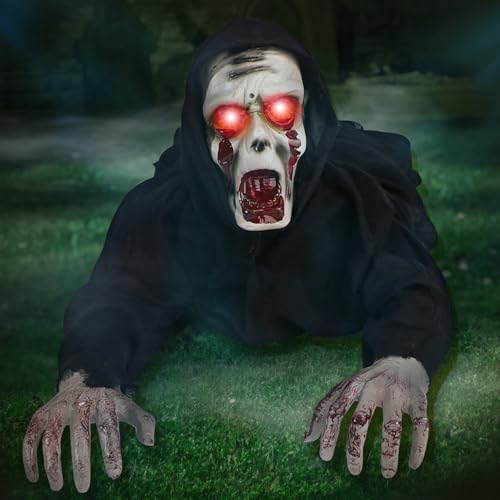 Own1one Halloween Deko Outdoor, Halloween Kriechende Zombiesmit Geräusch und blinkenden Augen - Sound bewegungsmelder - Drinnen und Draußen 110cm Own1one Halloween Deko Outdoor, Halloween Kriechende Zombiesmit Geräusch und blinkenden Augen - Sound bewegungsmelder - Drinnen und Draußen 110cm von Own1one