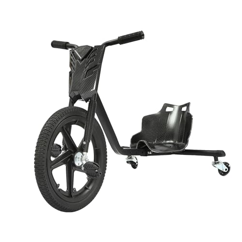Pedal-Gokart für Kinder ＞6 Jahre alt Kinderfahrzeug für Jungen und Mädchen - Universalräder, Einstellbare Länge, Tragfähigkeit 100kg (Carbon Fiber Schwarz) von Owneed