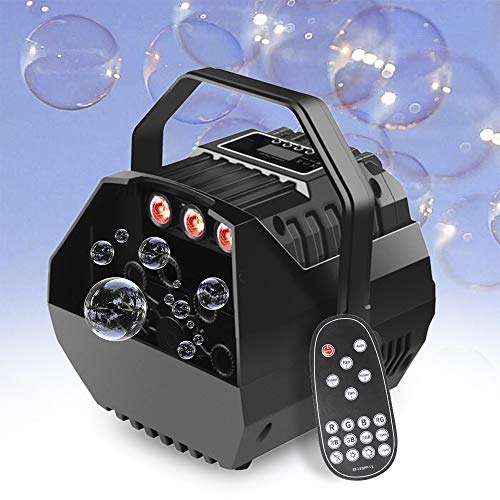 Seifenblasenmaschine kleine Automatische Blasenmaschine Bubble Machine mit RGB Lichter Fernbedienung für Party Hochzeit von Owneed