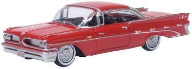 1959 Pontiac Bonneville Coupé Mandalay Red im Maßstab 1:87 (HO) Druckguss-Modellauto von Oxford Diecast von Oxford Diecast