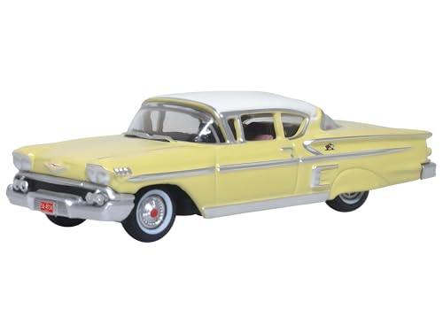 Oxford Diecast 1958 Chevy Impala Sport Colonial Cream with Snowcrest White Top 1/87 (HO) Scale Diecast Model Car 87CIS58002 von Oxford Diecast