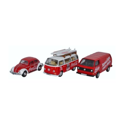 VW 3er-Set, Käfer, T2 Bus, T3 Kastenwagen, Coca-Cola, 0, Modellauto, Fertigmodell, Oxford 1:76 VW 3er-Set, Käfer, T2 Bus, T3 Kastenwagen, Coca-Cola, 0, Modellauto, Fertigmodell, Oxford 1:76 von Oxford Diecast