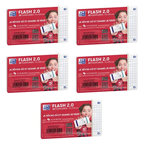 OXFORD Bristol Flashcards 2.0 Karteikarten, unperforiert, 75 x 125 mm, A7 Q5/5, Weiß, 5 Stück OXFORD Bristol Flashcards 2.0 Karteikarten, unperforiert, 75 x 125 mm, A7 Q5/5, Weiß, 5 Stück von Oxford