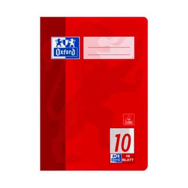 OXFORD Schulheft, Lineatur Lineatur 10 kariert, Format A5, Blatt Anzahl 16 Blatt von Oxford