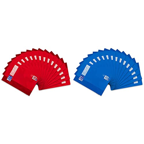 Oxford Schulheft A4, kariert, mit weißem Rand, 16 Blatt, rot, 15 Stück & Schulheft A4, liniert, mit weißem Rand, 16 Blatt, blau, 15 Stück Oxford Schulheft A4, kariert, mit weißem Rand, 16 Blatt, rot, 15 Stück & Schulheft A4, liniert, mit weißem Rand, 16 Blatt, blau, 15 Stück von Oxford