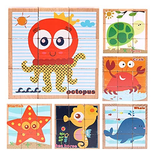 Cartoontiere Verkehr Ozean Und Obst 4 Rätsel Für Kinder Über 36 Monate Übungen Logisches Denken Schickte Hunde Puzzlespielzeug Für Intelligente Hunde von Oxxggkao
