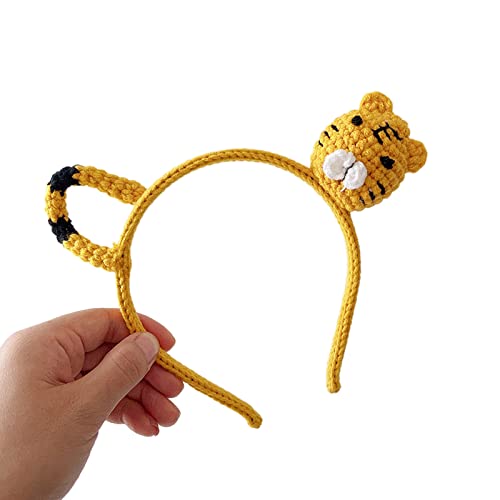Gestrickter Haarreif in Tierform, niedlicher Haar-Halter, Haar-Halter, Weihnachtsfeier, Kostüm für Kinder, Cartoon-Tierform, Mädchen, Party, Spiel, Dekoration, Kinder und Erwachsene, buntes Festival von Oxxggkao
