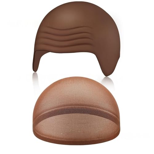 Glatzenhauben mit Haarnetz, Halloween-Make-up-Kopf-Perücke, Kappe, gefälschte Perücken, Kostüm-Zubehör, Kinder, Erwachsene, Männer, Frauen, Glatzenhut Glatzenhauben mit Haarnetz, Halloween-Make-up-Kopf-Perücke, Kappe, gefälschte Perücken, Kostüm-Zubehör, Kinder, Erwachsene, Männer, Frauen, Glatzenhut von Oxxggkao