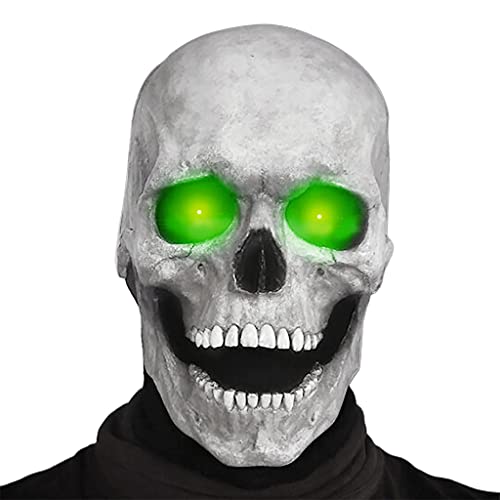 Halloween Full For Head Skull With Moving Jaw Adult Entire Head Realistic Glow Helmet Scary Skeleton H Adult Cosplay Costumes Women Men von Oxxggkao