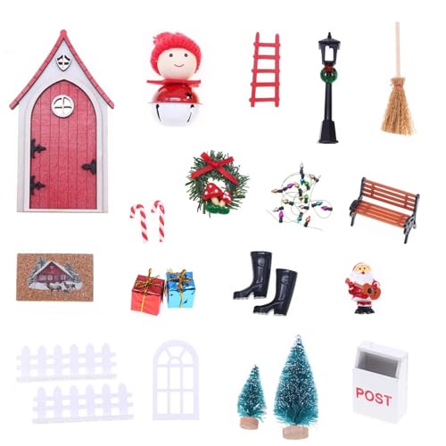 Magische Feen Elfen Wichtel Türszene Zubehör für Puppenhaus Puppen Weihnachtsdekoration Miniatur Zimmer Möbel Miniatur Weihnachtswichtel Set für Puppenhaus Magische Feen Elfen Wichtel Türszene Zubehör für Puppenhaus Puppen Weihnachtsdekoration Miniatur Zimmer Möbel Miniatur Weihnachtswichtel Set für Puppenhaus von Oxxggkao