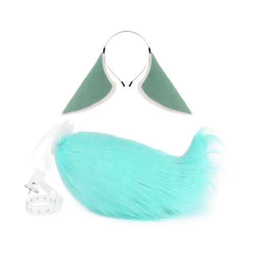 Oxxggkao 1/2 Stück Wolf Füchse Schwanz Ohren Stirnband Set Halloween Weihnachten Fancy Party Kostüm Spielzeug Frau Herren Cosplay Tier Cosplay Kostüm von Oxxggkao