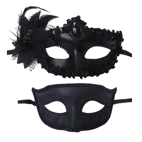 Oxxggkao 2 PCs Halloween Party Maske Venezianer Masquerade Kostüm Halb Gesicht Abend Proms Für Frauen Mann Oxxggkao 2 PCs Halloween Party Maske Venezianer Masquerade Kostüm Halb Gesicht Abend Proms Für Frauen Mann von Oxxggkao