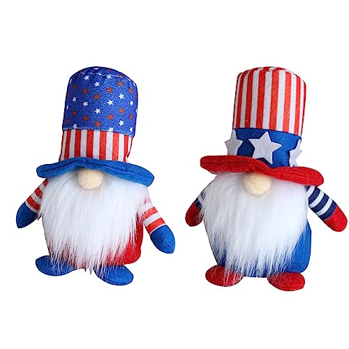 Oxxggkao 2 Stücke Independence Day Gesichtlos Für Zimmer Ornament Desktop Figuren Dekorationstisch Dekorationen Handgefertigt Schwedisch Patriotic Plush Puppenspielzeug Home von Oxxggkao