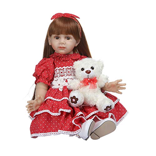 Oxxggkao 24in Realistisch Wiedergeboren Für Weiches Silikon Neugeborene Babys Mädchen Bär Babypuppen Kleinkind Kleinkind Süßes Spielzeug Kinder Geburtstagsgeschenke Weihnachten Kinder von Oxxggkao