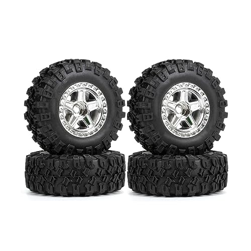 Oxxggkao 4pcs 1-Zoll Nylon Beadlock Rad Rand Langlebiger 5-Speichen Hub Gummi Reifen Für 1/24 Crawler SCX24 Upgrade Teile Beadlock Wheel Rand Reifen von Oxxggkao