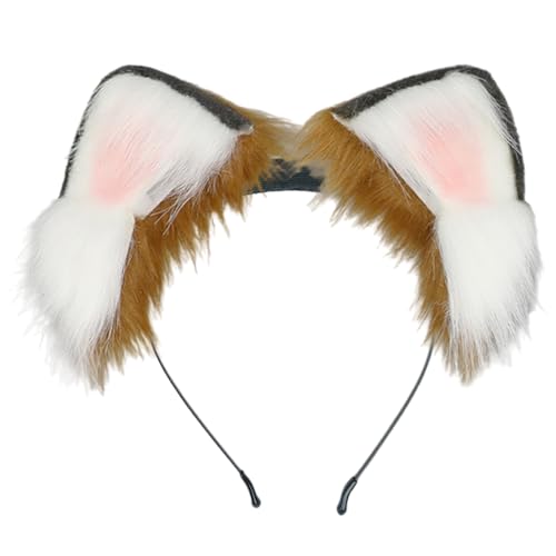 Oxxggkao Abnehmbare Motorohren Haarband Plüschohr Kopfbedeckungen Für Halloween Cosplay Partys Und Tägliche Mode Kopfbedeckungs Accessoire Plüsch Ohrhaarband von Oxxggkao