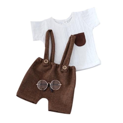 Oxxggkao Baby Photoshoot Kostüm Bundle Säugling Top Mit Brillen & Overalls Komplett Neugeborene Kleidung Für Jungen Mädchen Baby Accessoires Oxxggkao Baby Photoshoot Kostüm Bundle Säugling Top Mit Brillen & Overalls Komplett Neugeborene Kleidung Für Jungen Mädchen Baby Accessoires von Oxxggkao