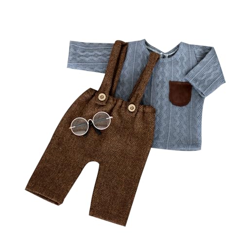 Oxxggkao Baby Photoshoot Kostüm Bundle Säugling Top Mit Brillen & Overalls Komplett Neugeborene Kleidung Für Jungen Mädchen Baby Accessoires Oxxggkao Baby Photoshoot Kostüm Bundle Säugling Top Mit Brillen & Overalls Komplett Neugeborene Kleidung Für Jungen Mädchen Baby Accessoires von Oxxggkao