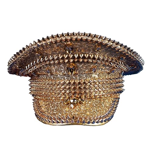 Oxxggkao Bejeweled Kapitän Hut mit schimmernden Kristallen für Disco Haus Cocktailpartys mit funkelnden Diamanten für Bühnenparty Hüte Bulk von Oxxggkao