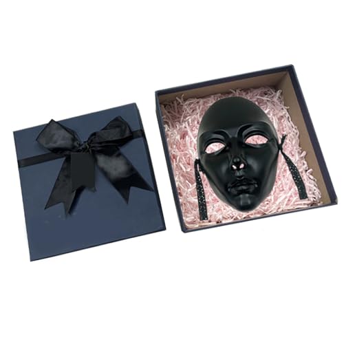 Oxxggkao Bemalbares Gesicht, Vollgesichtsmaskerade, Halloween, Cosplay, für Damen, Herren, Maskerade, Halloween-Party, unlackiertes Handwerk von Oxxggkao