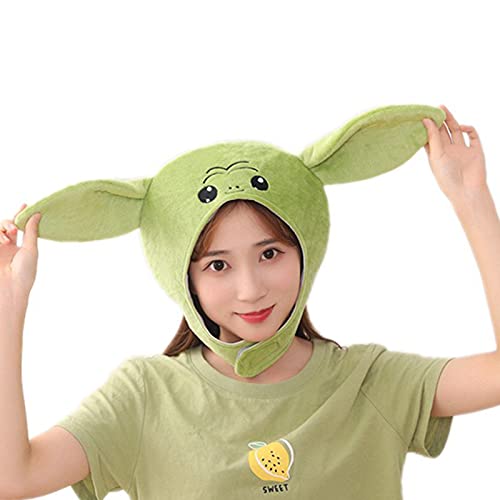 Oxxggkao Cartoon Kopfbedeckung Neuheit Volle Kopfbedeckung Große Ohren Kappe Unisex Plüsch Hut Spielzeug Grün Cosplay Kostüm Niedlich Foto Requisiten Cartoon Plüsch Kappe Cosplay Weihnachten Party von Oxxggkao