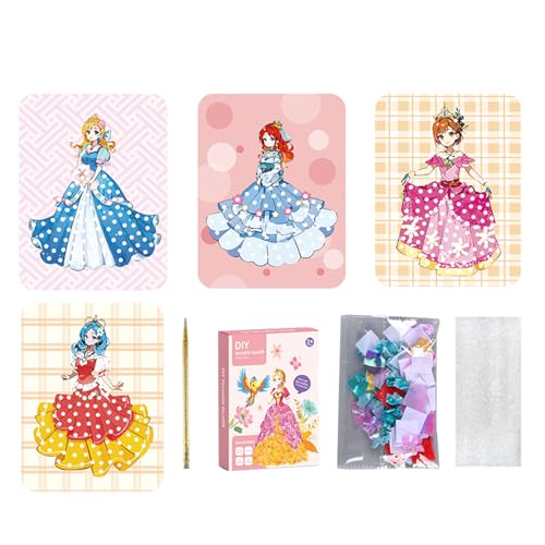 Oxxggkao Fantasievolle Prinzessin Dress Up Poking Craft Set Für Mädchen Einfallsreiches Spiel Mit Farbenfroh von Oxxggkao