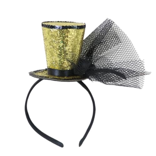Oxxggkao Fascinator für Kinder, Vintage-Stil, exquisiter Glitzer, für Teeparty, Kinderkostüm, Pillbox, Hut, Kopfbedeckung, Halloween, Zylinderhüte von Oxxggkao