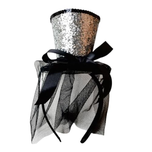Oxxggkao Fascinator für Kinder, Vintage-Stil, exquisiter Glitzer, für Teeparty, Kinderkostüm, Pillbox, Hut, Kopfbedeckung, Halloween, Zylinderhüte von Oxxggkao