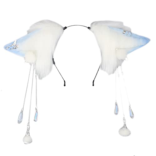 Oxxggkao Fellige Wolfsohr-Kopfbedeckung, niedliche Füchse, Ohren, Stirnband, Plüsch-Haarschmuck mit Quasten, Clip, Tier-Cosplay-Zubehör, Plüsch, pelzige Tierohren, Stirnband, Erwachsene, Katzen Oxxggkao Fellige Wolfsohr-Kopfbedeckung, niedliche Füchse, Ohren, Stirnband, Plüsch-Haarschmuck mit Quasten, Clip, Tier-Cosplay-Zubehör, Plüsch, pelzige Tierohren, Stirnband, Erwachsene, Katzen von Oxxggkao