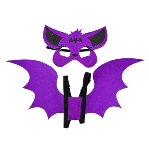 Oxxggkao Fledermausflügelkostüm Mit Maske Halloween Kostüm Accessoires Für Erwachsene Kinder Jungen Mädchen Cosplay Halloween Dress Up Fledermausumhang von Oxxggkao