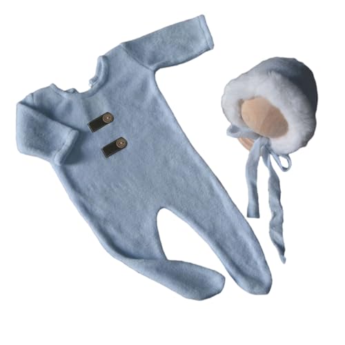 Oxxggkao Gemütlicher Neugeborenen Overall Und Passende Hutbilder Machen Anzüge Babygeburts Kostüm Strampler Für Fotostudio Baby Fotoshooting Requisiten von Oxxggkao