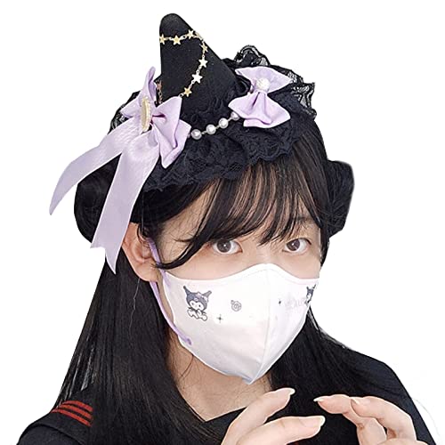 Oxxggkao Gothic-Hexenhut, Stirnband, Haarspange, Halloween, Kopfschmuck, Fascinator für Damen, Kopfschmuck, Halloween-Kopfschmuck von Oxxggkao
