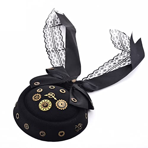 Oxxggkao Gothic Steampunk Zahnräder Schleife Spitze kleiner Hut Haarspange Top Stirnband Haarnadel für Erwachsene Frauen Mädchen Straße klein modisch für Reisen Strand Tee Party Oxxggkao Gothic Steampunk Zahnräder Schleife Spitze kleiner Hut Haarspange Top Stirnband Haarnadel für Erwachsene Frauen Mädchen Straße klein modisch für Reisen Strand Tee Party von Oxxggkao