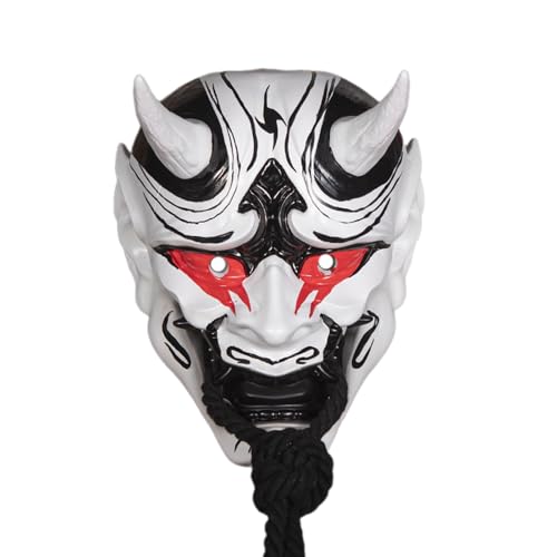 Oxxggkao Gruselige Gesichtsbedeckung Horror Japanische Cosplay Party Halloween Dämonen Halloween Kostüm Gruselige Cosplay Japanische Party von Oxxggkao