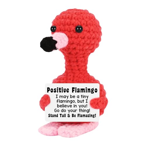 Oxxggkao Häkeln Positive Flamingos Doll Sichere Baumwollfäden Gestrickt Charme Kindergärten Dekore Motivational Ermutigung Geschenk Baumwolle Flamingo Modell von Oxxggkao