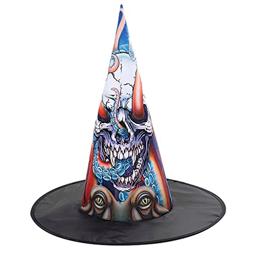 Oxxggkao Halloween Fashion Hexe Spitzhut Schädel Kegel Kleid für Kopf Ornament Mode Dekoration Schwarz Herren mit Schleier Atelier Modern Frauen Halloween Stirnband Lila Stirnband Damen Groß Grün von Oxxggkao
