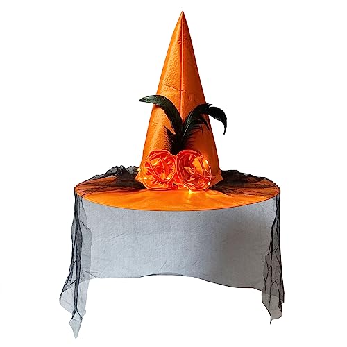 Oxxggkao Hexenhut Halloween mit hellen schwarzen Schleiern, magische Hüte, Party, Aufführung, Foto-Requisiten für Frauen und Erwachsene, mit Lichtkostüm, durchsichtiger Schleier Oxxggkao Hexenhut Halloween mit hellen schwarzen Schleiern, magische Hüte, Party, Aufführung, Foto-Requisiten für Frauen und Erwachsene, mit Lichtkostüm, durchsichtiger Schleier von Oxxggkao
