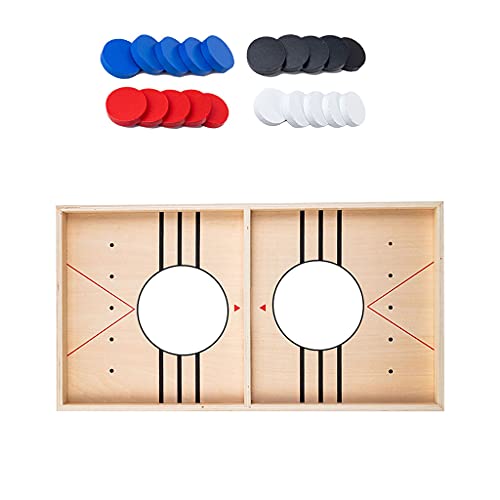 Oxxggkao Holzbrett Spielzeugtisch Für Spiele Set Eltern Kinder Interaktives Spiel W/T 20Chess Toddler Family Home Schachbrett Eishockeyspiel Ice Hockey Pucks Pucktisch von Oxxggkao