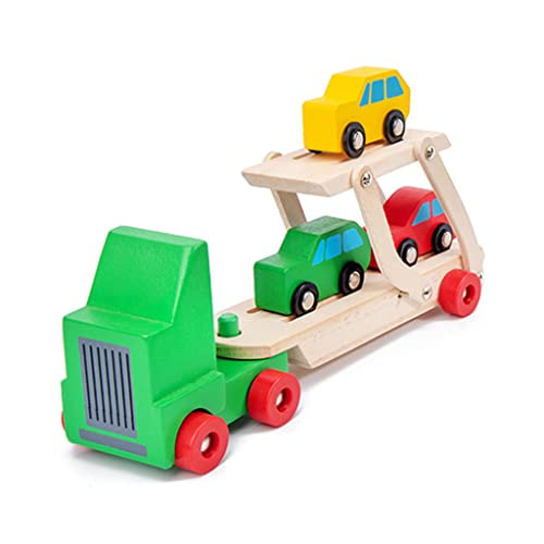 Oxxggkao Holztransportwagen/Transportflugzeug Spielzeugset Für Mit Ungiftigem Farbbemalte Realistic Car/Funny Car Toy Model Kit von Oxxggkao