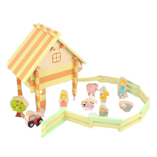 Oxxggkao Kreatives Modell House Farm Building Spielzeug Holzbrettspiel Für Kinder Gehirnentwicklung Stapelblöcke Kinder Weihnachten Gi von Oxxggkao