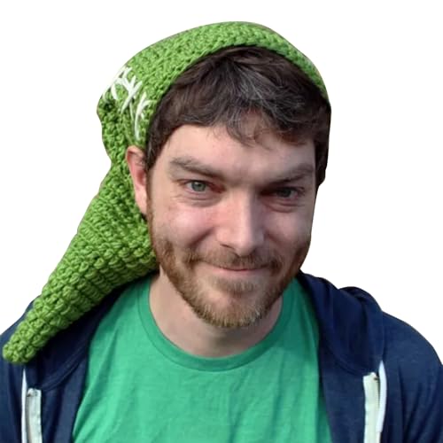 Oxxggkao Langer Schwanz Weihnachtshut Strick Weihnachtsmann Klausel Feste Feiertagsparty Green Santa Cap Für Erwachsene Kinder Halloween Strickkostüm Handgefertigt von Oxxggkao