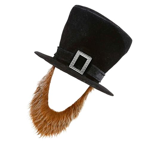 Oxxggkao Lustiger Piratenhut mit Schnurrbart, Halloween-Kostüm-Requisiten für Partys, Rollenspiele, Veranstaltungen, Erwachsenengröße, Komfort, Halloween-Kostüm-Zubehör mit abnehmbarem Bart von Oxxggkao
