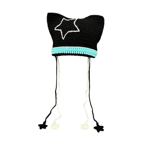 Oxxggkao Mädchen Cartoon Katze Ohrstrick Y2k Party Foto Requisiten Heiße Mädchen Süßer Star Slouchy Gehäkelt Gestrickte Für Frauen Oxxggkao Mädchen Cartoon Katze Ohrstrick Y2k Party Foto Requisiten Heiße Mädchen Süßer Star Slouchy Gehäkelt Gestrickte Für Frauen von Oxxggkao