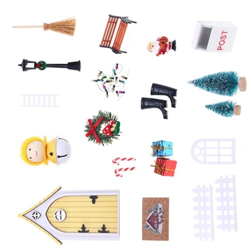 Oxxggkao Magische Feen Elfen Wichtel Türszene Zubehör für Puppenhaus Puppen Weihnachtsdekoration Miniatur Zimmer Möbel Miniatur Weihnachtswichtel Set für Puppenhaus Oxxggkao Magische Feen Elfen Wichtel Türszene Zubehör für Puppenhaus Puppen Weihnachtsdekoration Miniatur Zimmer Möbel Miniatur Weihnachtswichtel Set für Puppenhaus von Oxxggkao