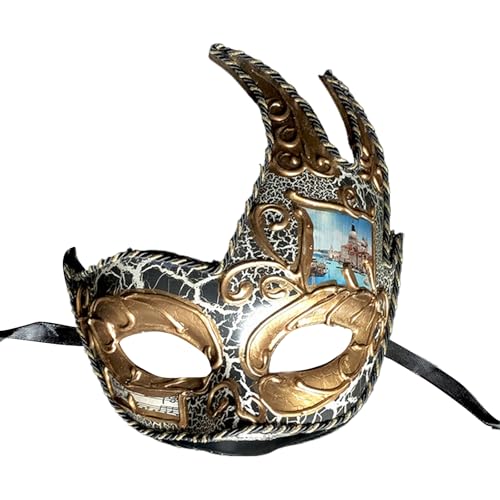 Oxxggkao Maskerade Augenmaske Halloween Augenmaske Halbgesichtsabdeckung für Karneval, Halloween, Party, Abschlussball, Damen und Herren, schwarzes Kostüm Oxxggkao Maskerade Augenmaske Halloween Augenmaske Halbgesichtsabdeckung für Karneval, Halloween, Party, Abschlussball, Damen und Herren, schwarzes Kostüm von Oxxggkao